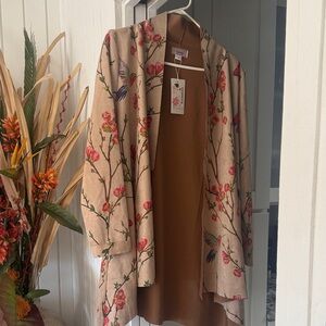 Floral Beige Kimono Cardigan